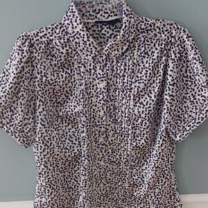 Willi Smith polka dotted button up short sleeve shirt - polyester